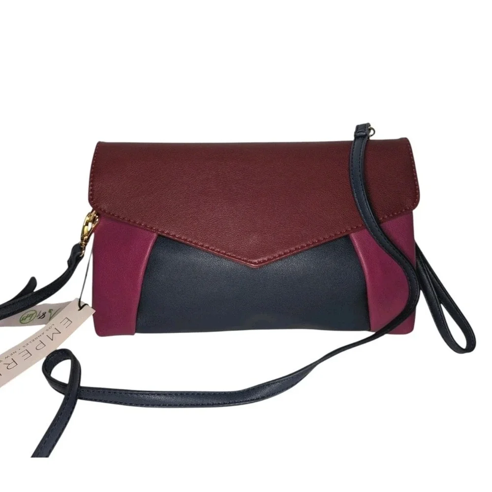 NWT‎ Emperia Color Block Clutch Bag Multi Color Faux Leather Crossbody Wristlet